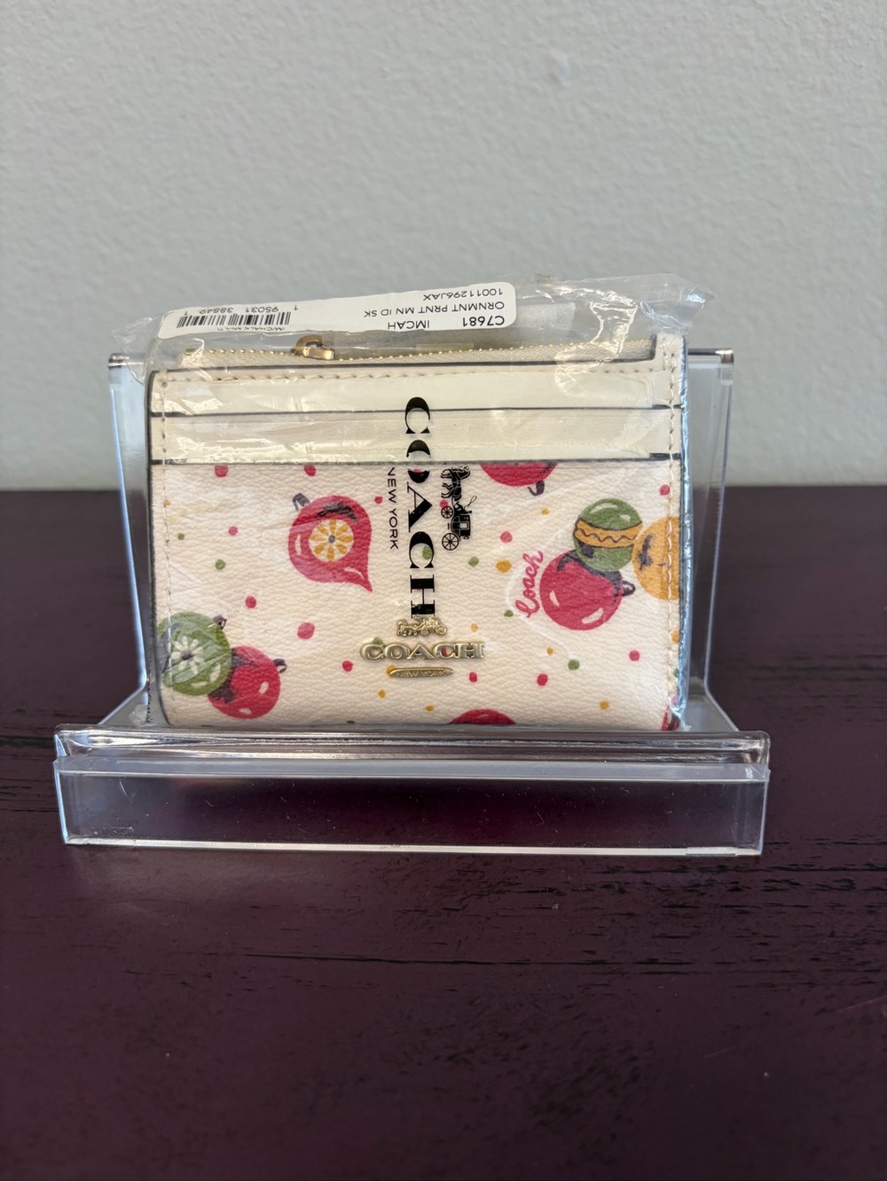 COACH Cream Card Case With Ornament Print - Picture 3 of 5
